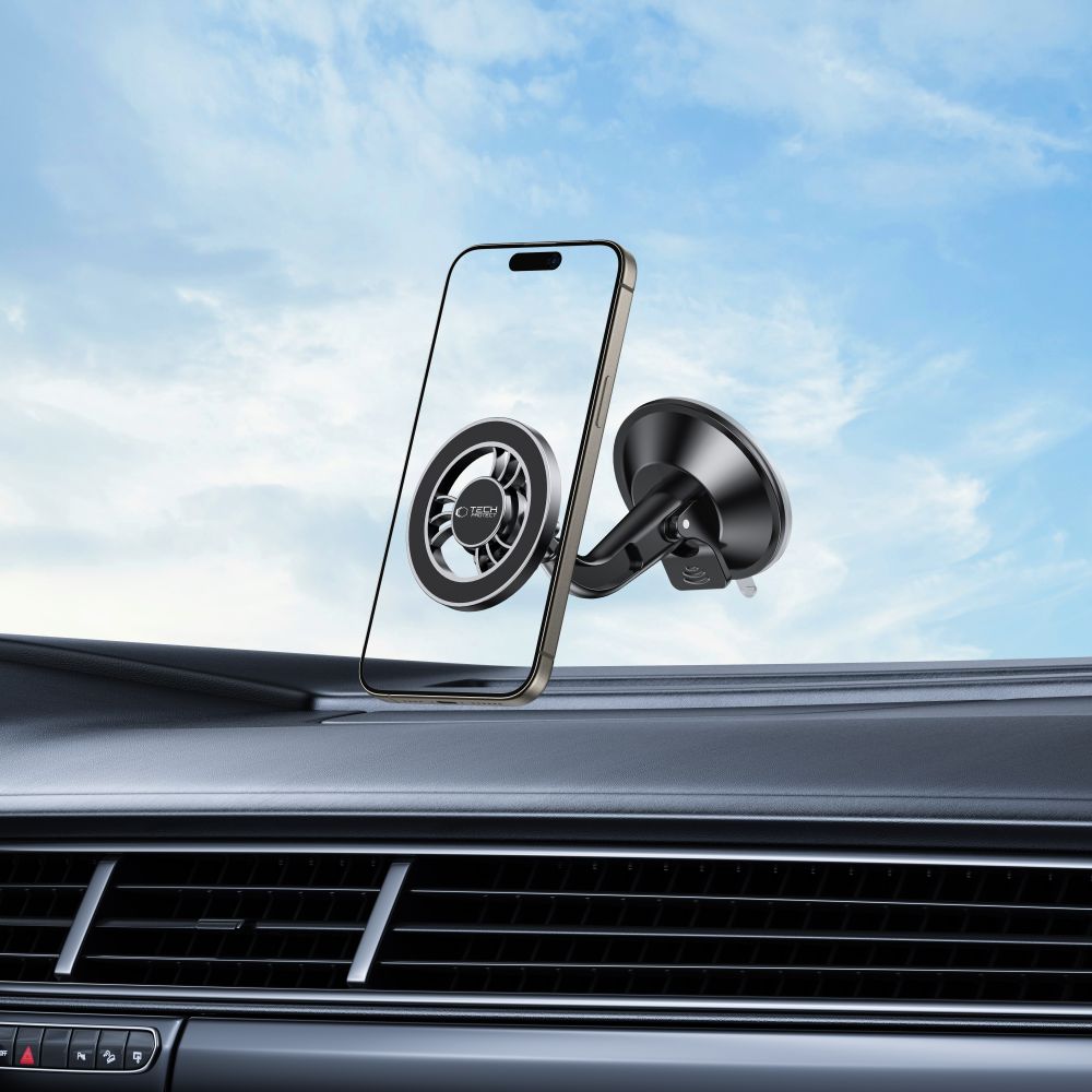 Tech-Protect N56 SHRT Μαγνητική MagSafe Βάση Αυτοκινήτου για το Ταμπλό και το Παρμπρίζ - Black