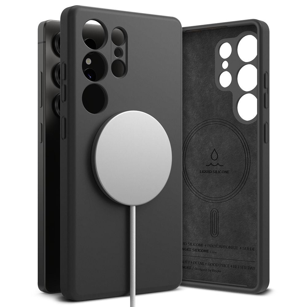 Ringke Samsung Galaxy S25 Ultra Silicone Magnetic MagSafe Case Θήκη Σιλικόνης με MagSafe - Black