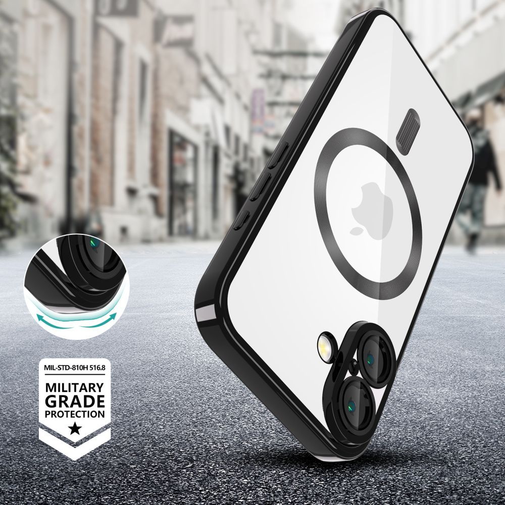 Tech-Protect iPhone 16e MagFlex Θήκη Σιλικόνης TPU με MagSafe - Διάφανη / Shiny Black
