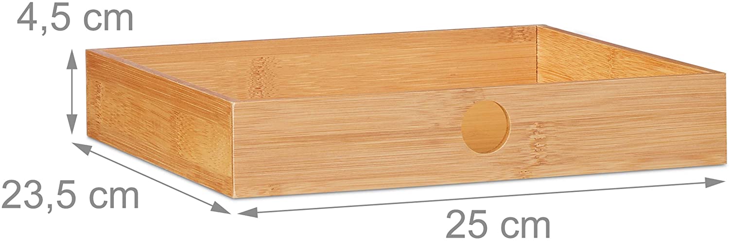 Relaxdays Ξύλινη Βάση Στήριξης Οθόνης με 2 Συρτάρια - Natural - 4052025257019