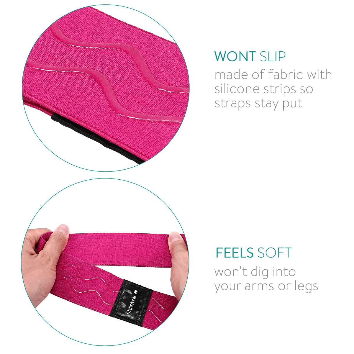 Navaris Σετ με 3 Ιμάντες Γυμναστικής και 2 Δίσκους Ολίσθησης - Grey / Pink - 50879.01.01