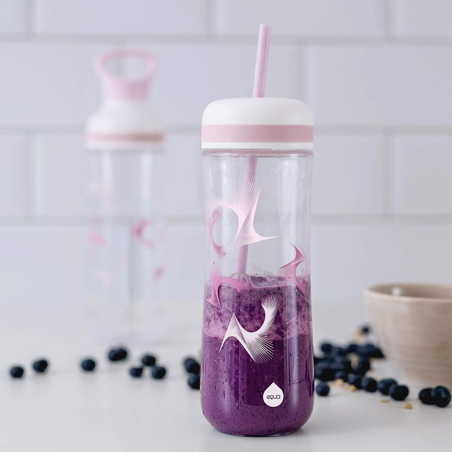 Equa Flow Bounce 2in1 Πλαστικό Μπουκάλι Νερού BPA Free - 800ml - Pink / Διάφανο