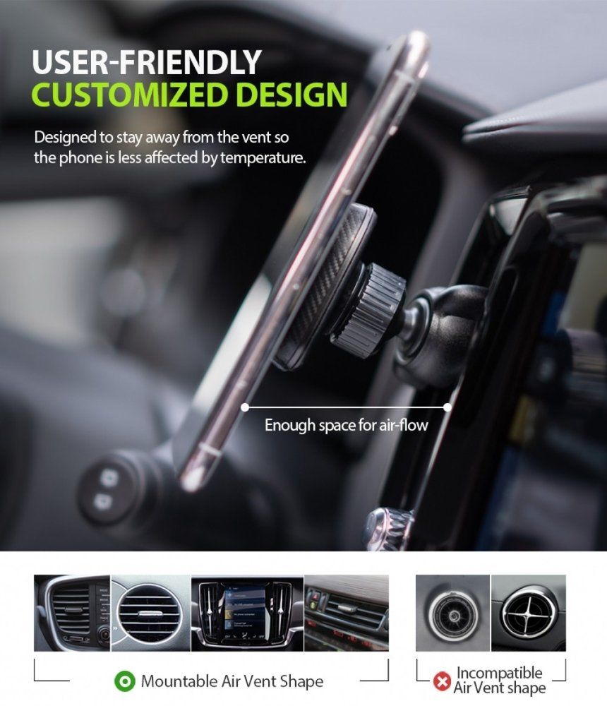 Ringke Power Clip Μαγνητική Βάση Αυτοκινήτου Αεραγωγού - Black