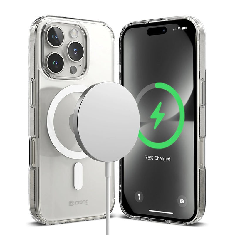 Crong iPhone 16 Pro Clear Mag Cover - Σκληρή Θήκη με Πλαίσιο Σιλικόνης και MagSafe - Clear