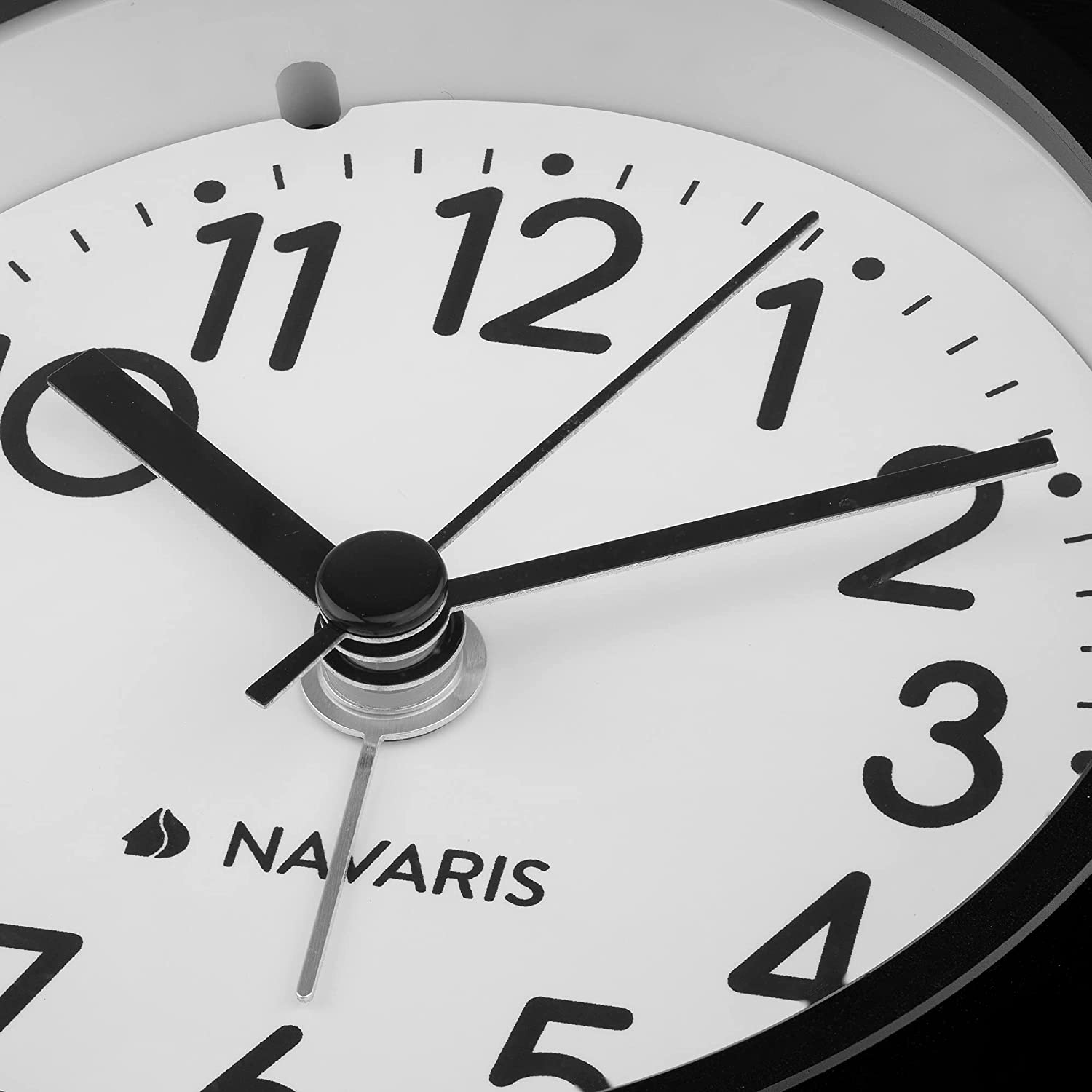 Navaris Analogue Wood Alarm Clock Design Square - Αναλογικό Επιτραπέζιο Ρολόι και Ξυπνητήρι - Dark Brown - 54473.18.02