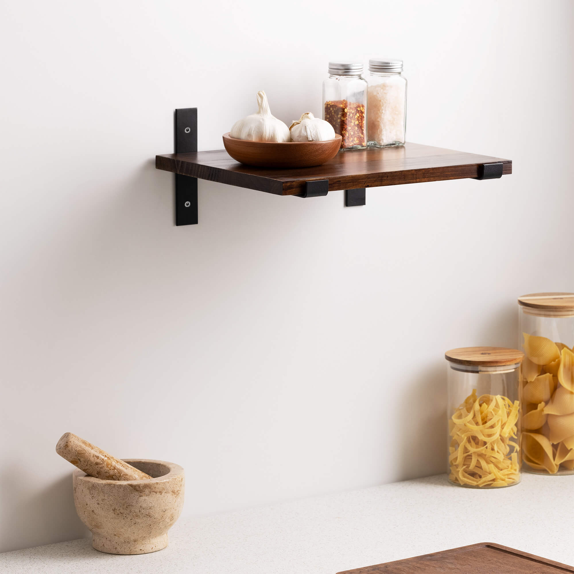 Navaris Σετ με 2 Ράφια με Βάση - 43 x 26 x 1,8 cm / 33 x 26 x 1,8 cm - Brown - 55342.1.18