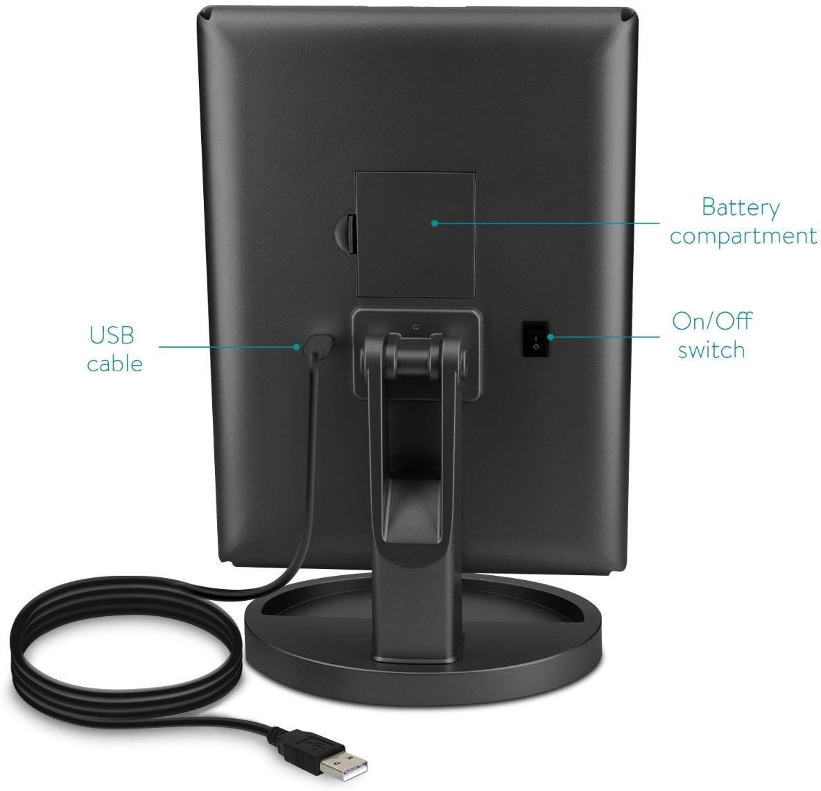 Navaris LED Foldable Cosmetic Mirror - Φωτιζόμενος Καθρέπτης LED - Matte Black - 43457.47