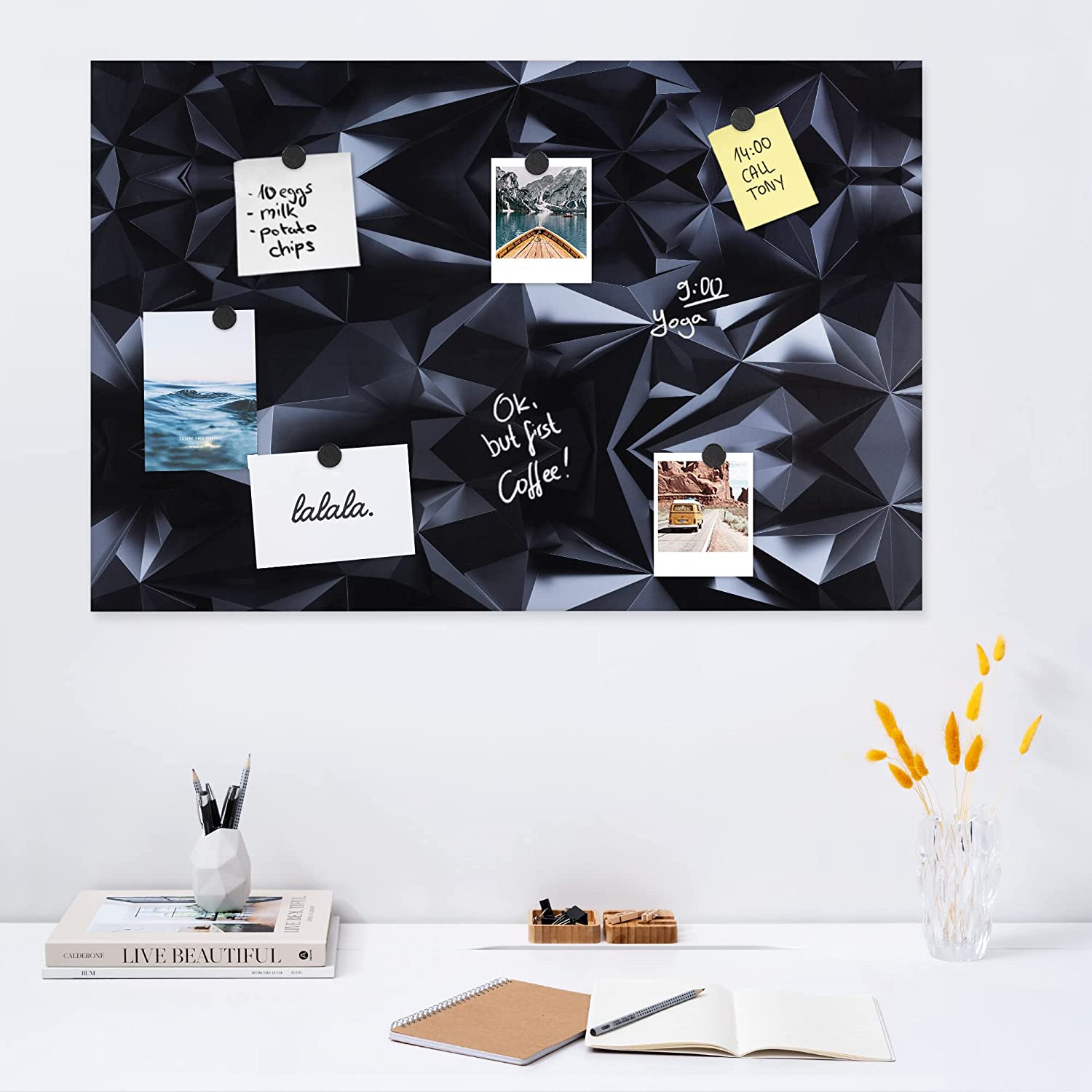 Navaris Μαγνητικός Πίνακας Ανακοινώσεων - 60 x 40 cm - Dark Stereoscopic - 45365.18