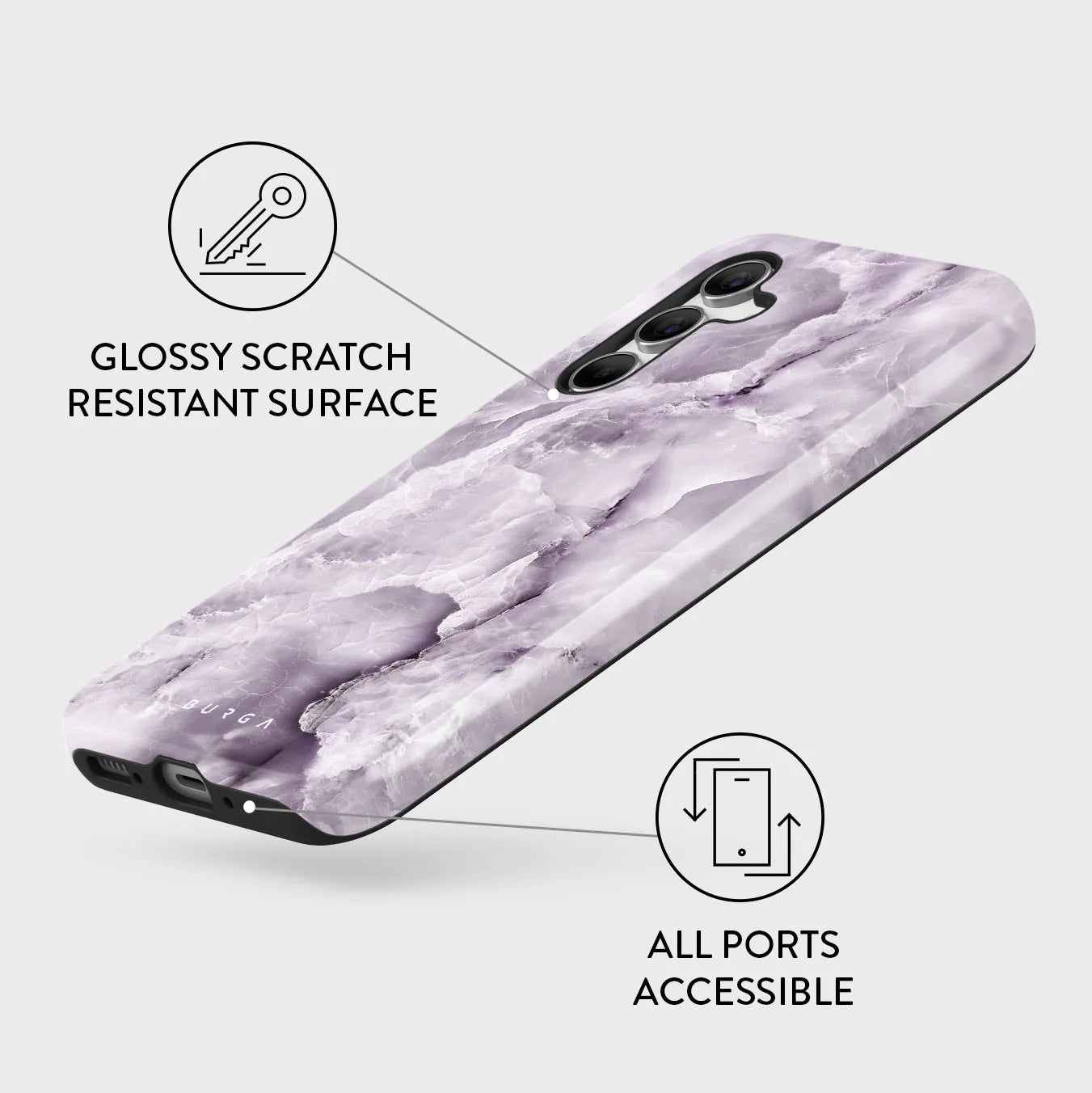 Burga Samsung Galaxy A55 5G Fashion Tough Σκληρή Θήκη - Black Currant