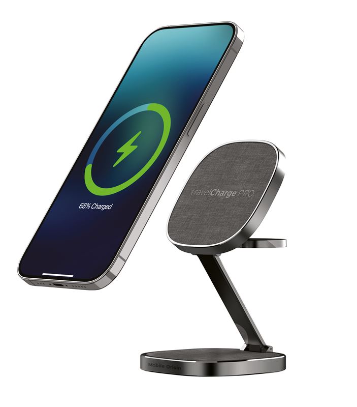 Mobile Origin TravelCharge PRO 3in1 Φορητός Ασύρματος Μαγνητικός Φορτιστής MagSafe - Grey