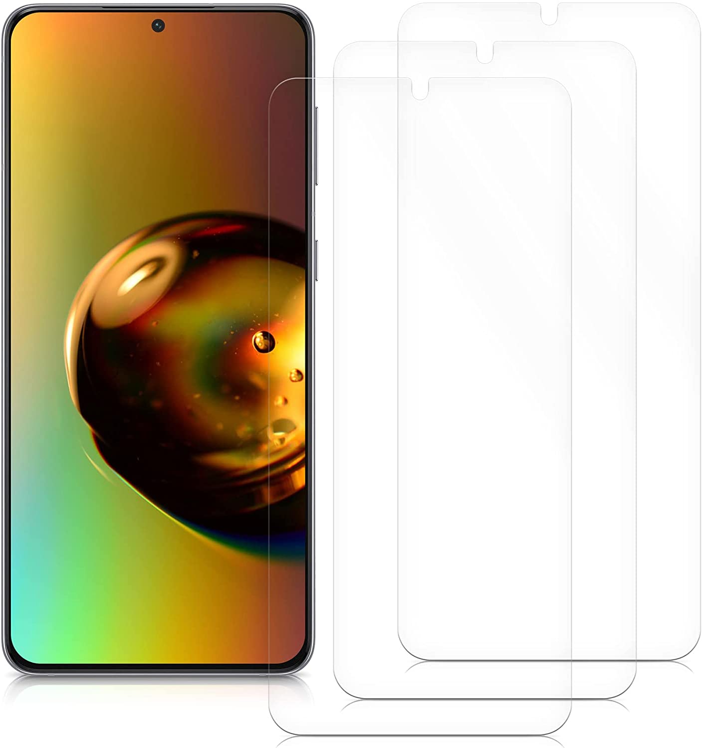 KW Samsung Galaxy S22 - Τρεις Μεμβράνες Προστασίας Οθόνης - Διάφανες - 56755.1