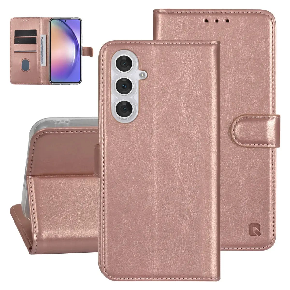 Tuniq Samsung Galaxy A54 5G - Θήκη Πορτοφόλι Stand από Δερματίνη - Rose Gold