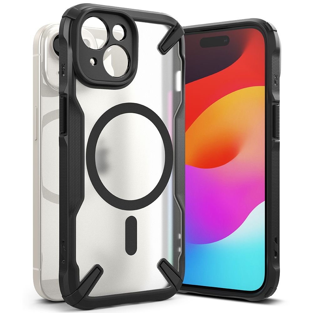 Ringke iPhone 15 Fusion X MagSafe Σκληρή Θήκη με Πλαίσιο Σιλικόνης και MagSafe - Matte Black - Ημιδιάφανη