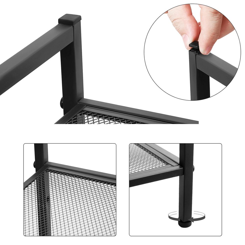 Songmics Μεταλλική Παπουτσοθήκη με 3 Ράφια - Black - LMR17BK