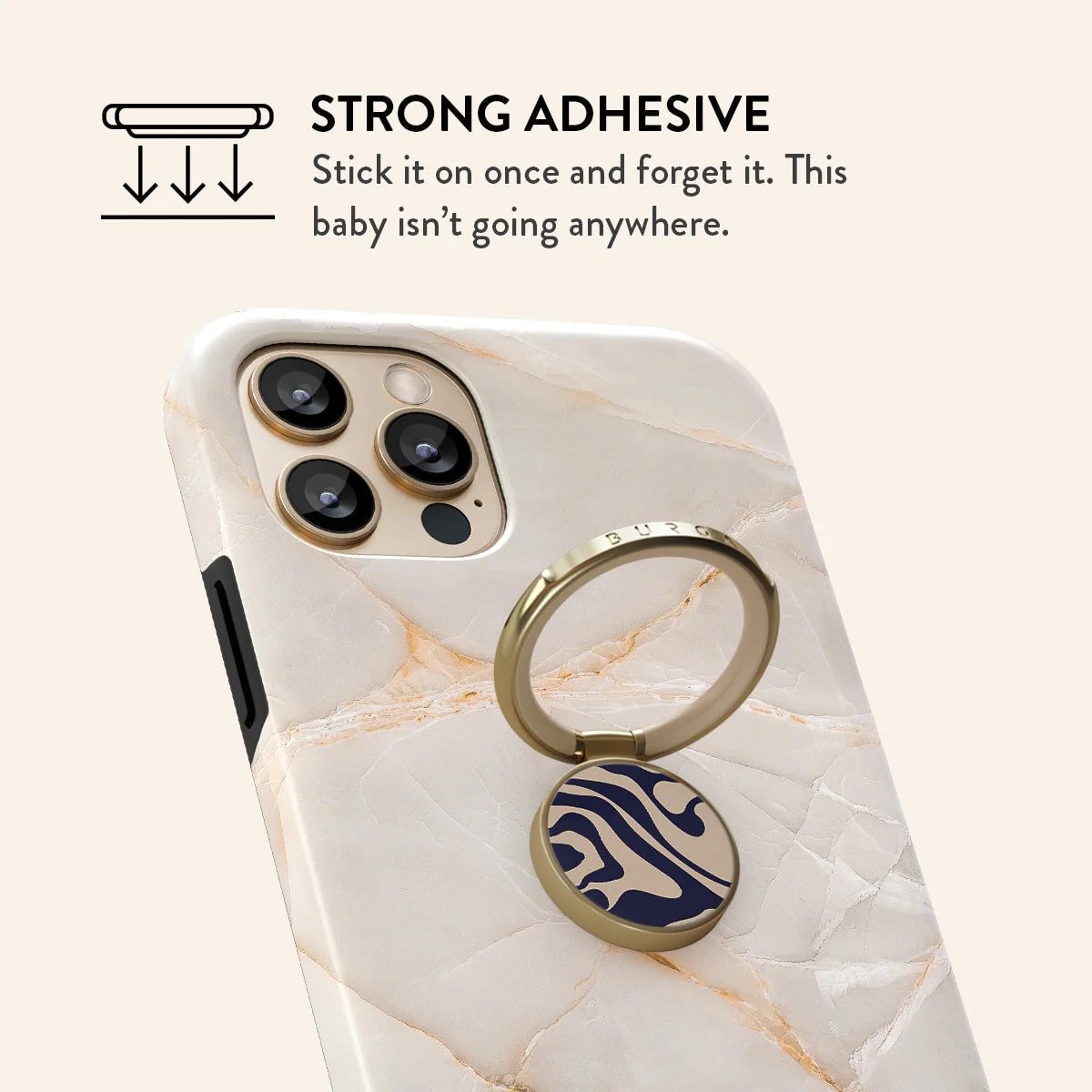 Burga Ring Holder - Δαχτυλίδι Συγκράτησης Κινητού - Βάση Στήριξης - Gold - Vigilant