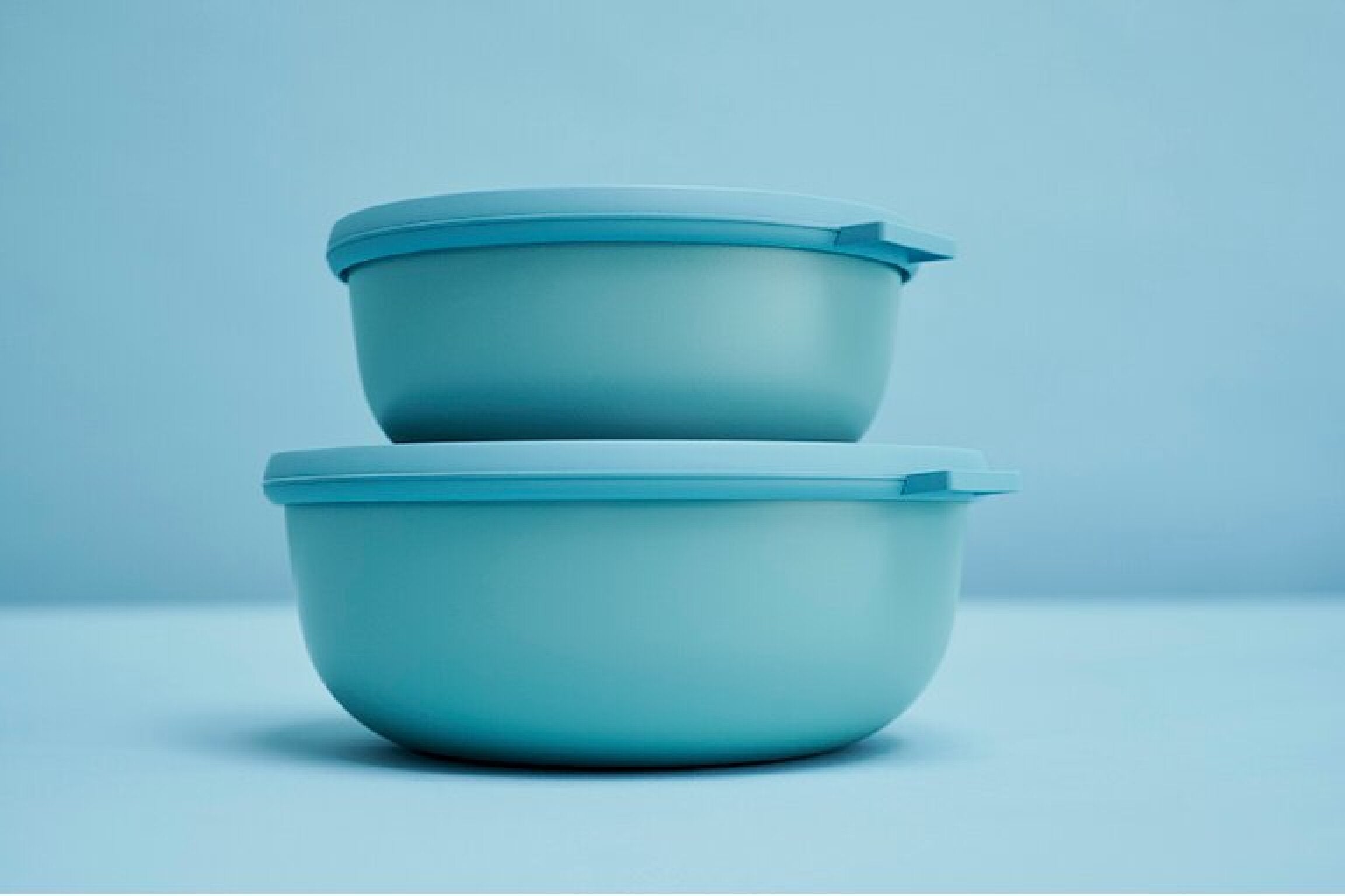 Mepal Cirqula Round Σετ με 3 BPA Free Δοχεία Αποθήκευσης Φαγητού - 500 ml - 1000 ml - 2000 ml - Nordic Blue