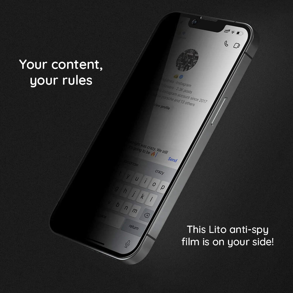 Lito iPhone 15 Plus HD Pro Privacy Αντιχαρακτικό Γυαλί Οθόνης - Black