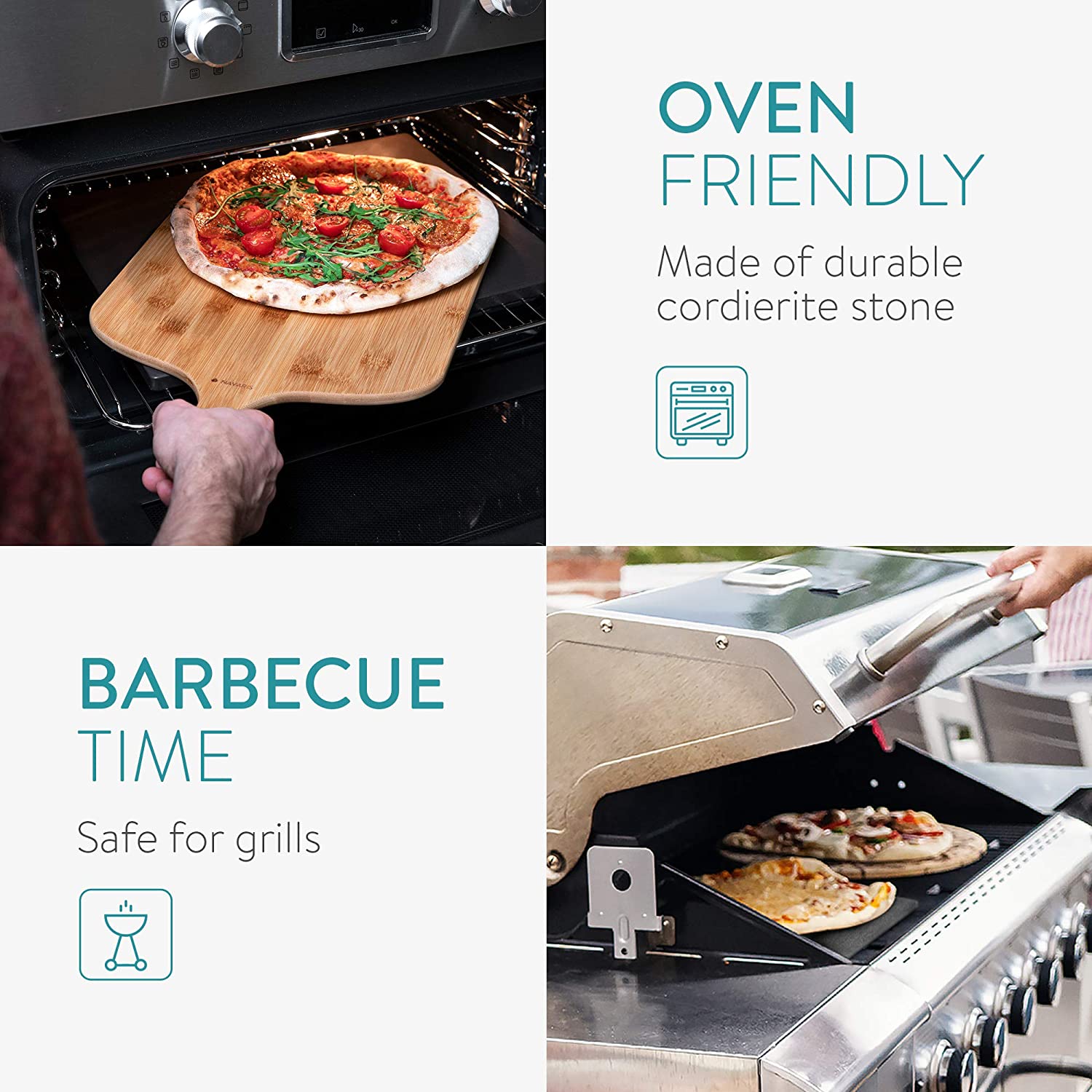 Navaris Πέτρα Ψησίματος Πίτσας με Φτυάρι - Black - 51246.01.02