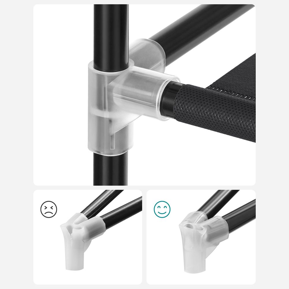 Songmics Υφασμάτινη Ντουλάπα με Ράγα Ρούχων και Ράφια - 45 x 105 x 168 cm - Black - RYG085B02