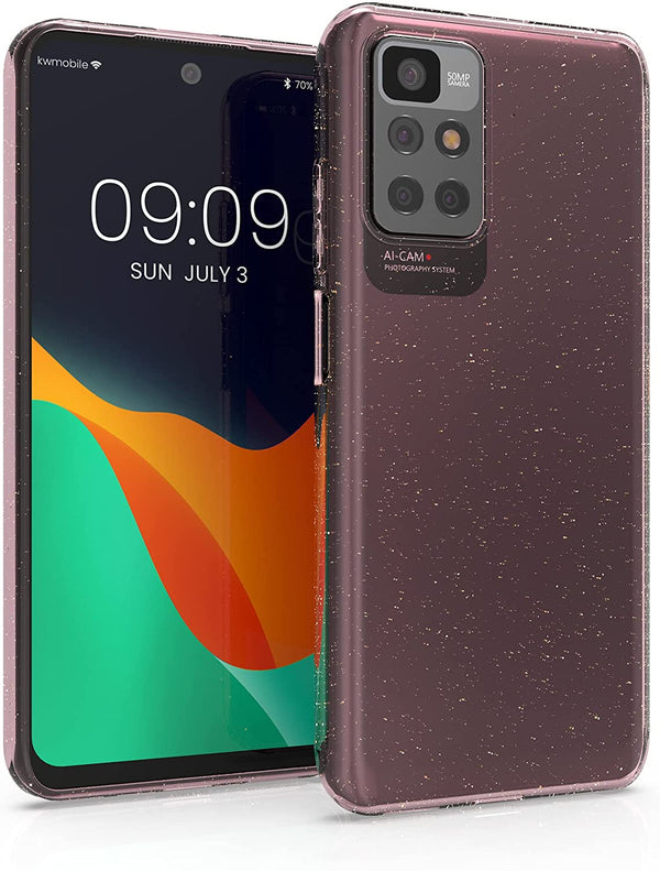 KW Xiaomi Redmi 10 Θήκη Σιλικόνης TPU Design Glitter Uniform - Διάφανη / Silver Pink - 56839.02