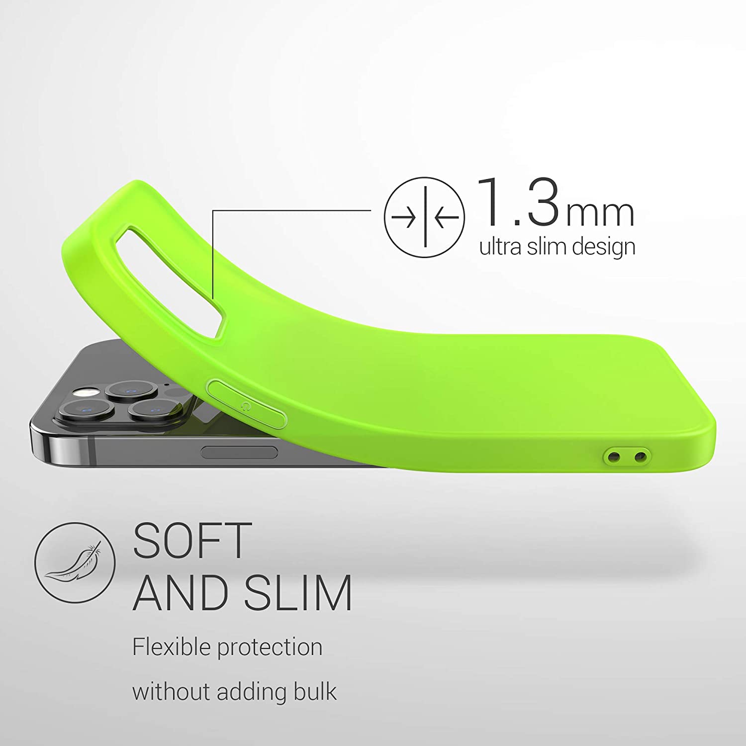 KW iPhone 12 Pro Max Θήκη Σιλικόνης TPU - Neon Yellow - 54490.75