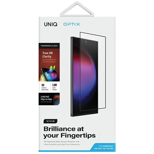 Uniq Samsung Galaxy S24 Ultra 9H Optix Vivid Αντιχαρακτικό Γυαλί Οθόνης με Κιτ Εγκατάστασης - Clear