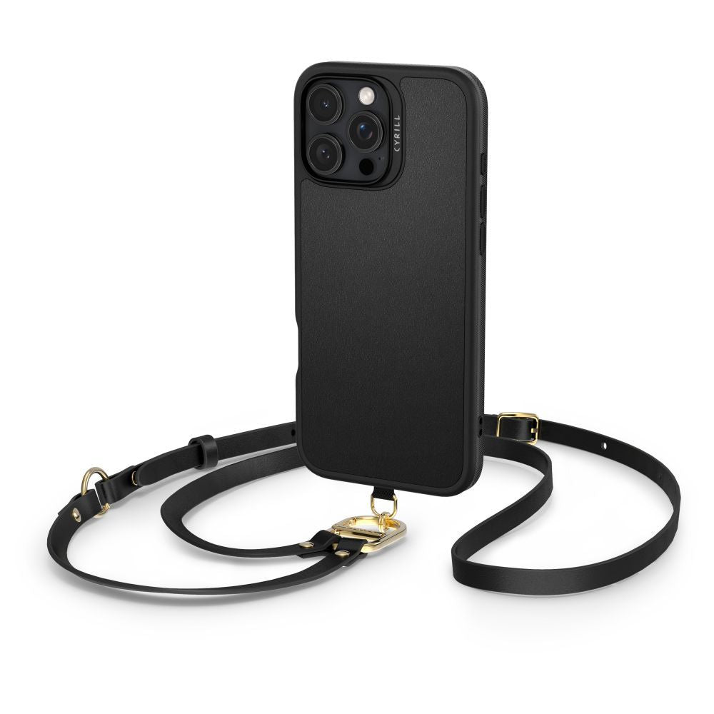 Spigen Cyrill iPhone 16 Pro Max Classic Charm Mag Σκληρή Θήκη MagSafe με Πλαίσιο Σιλικόνης και Λουράκι - Black