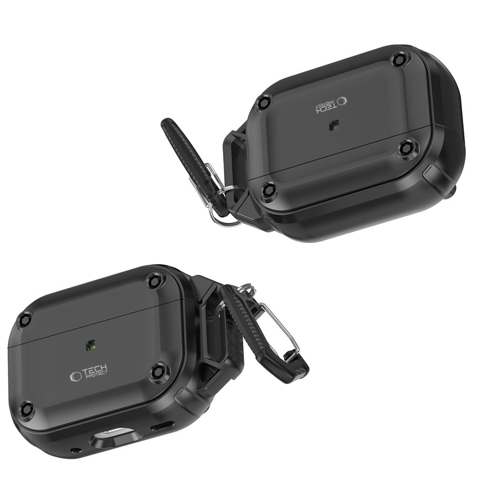 Tech-Protect AirPods Pro 1 / 2 Θήκη από Σκληρό Πλαστικό και Σιλικόνη - Rough Hook - Διάφανη