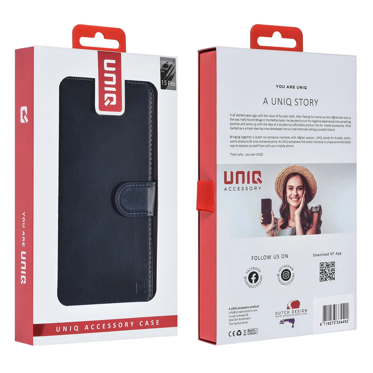 Tuniq iPhone 15 Pro - 2 σε 1 - Θήκη Πορτοφόλι από Δερματίνη με Αποσπώμενη Θήκη - Μπλε