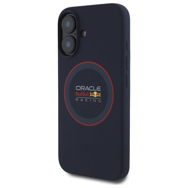 Red Bull iPhone 16 Plus - Silicone Red Ring - MagSafe Σκληρή Θήκη με Πλαίσιο Σιλικόνης - Navy - RBHMP16M24SIILVR