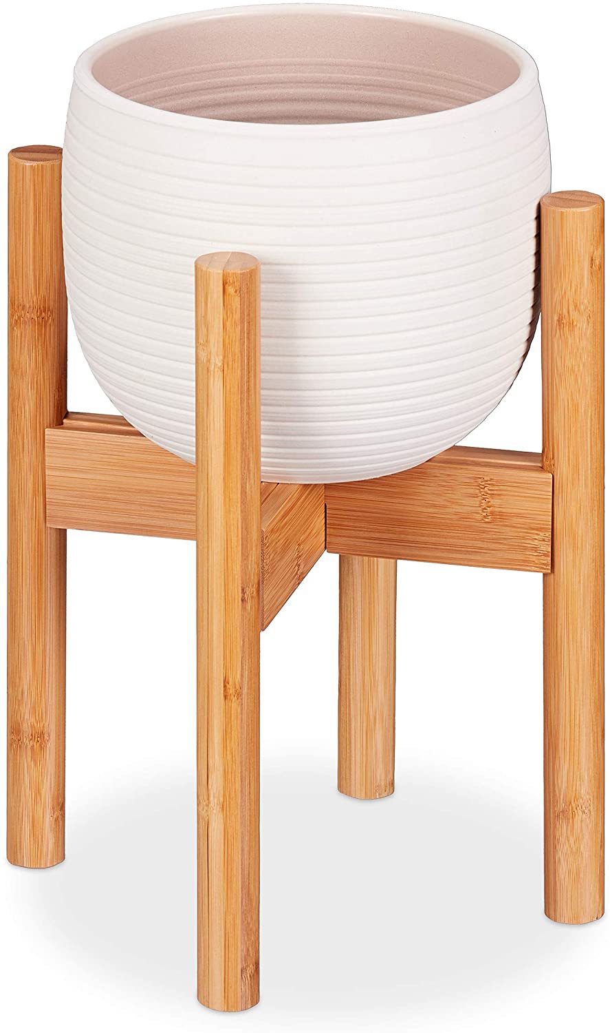 Relaxdays Ρυθμιζόμενη Βάση από Μπαμπού για Κασπό - Natural - 4052025288204