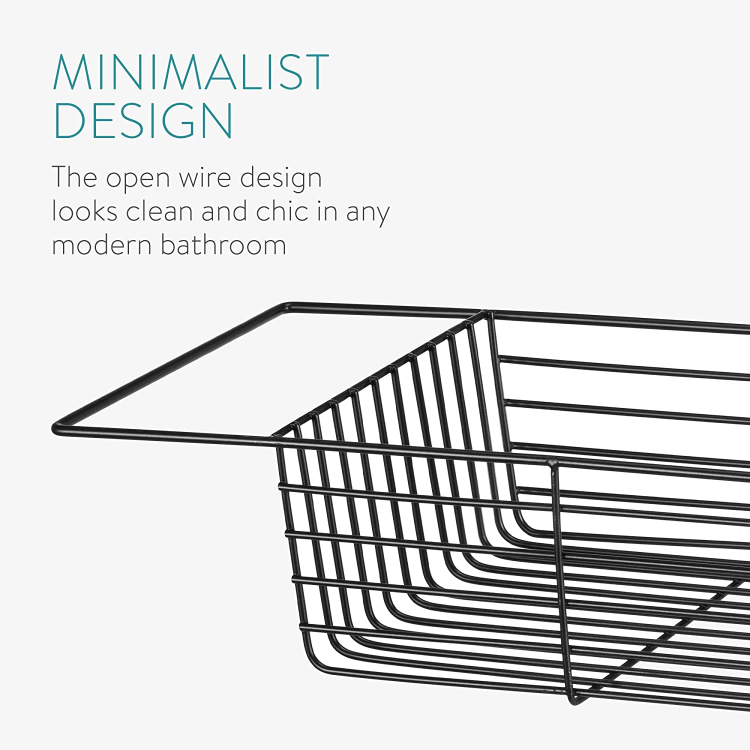 Navaris Μεταλλική Βάση Οργάνωσης για Μπανιέρα - Black - 55956.01