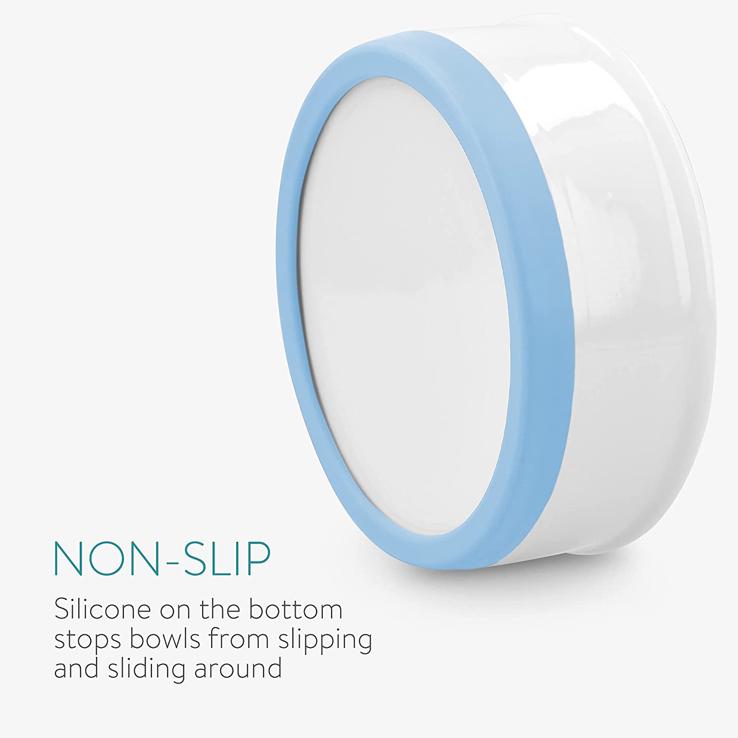 Navaris Σετ με 2 Μπολ Φαγητού και Νερού με Βάση από Σιλικόνη για Κατοικίδια - Blue - 48520.02.04