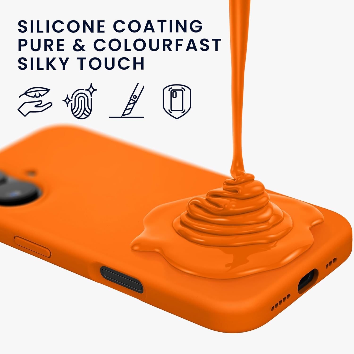 KW iPhone 16 Plus Θήκη Σιλικόνης Rubberized TPU - Fruity Orange