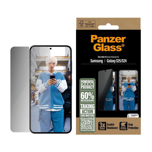PanzerGlass Samsung Galaxy S24 / S25 Privacy Ultra-Wide Fit Full Screen Αντιχαρακτικό Γυαλί Οθόνης - Black