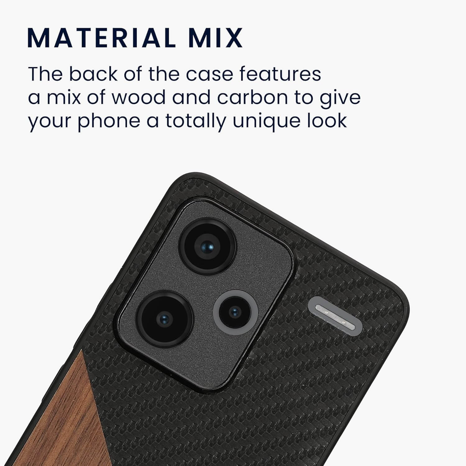 KW Xiaomi Redmi Note 13 Pro+ 5G Θήκη από Φυσικό Ξύλο και Carbon - Black / Dark Brown