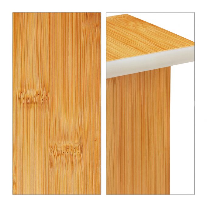 Relaxdays Ξύλινη Βάση Στήριξης Οθόνης με 2 Συρτάρια - Natural - 4052025246051