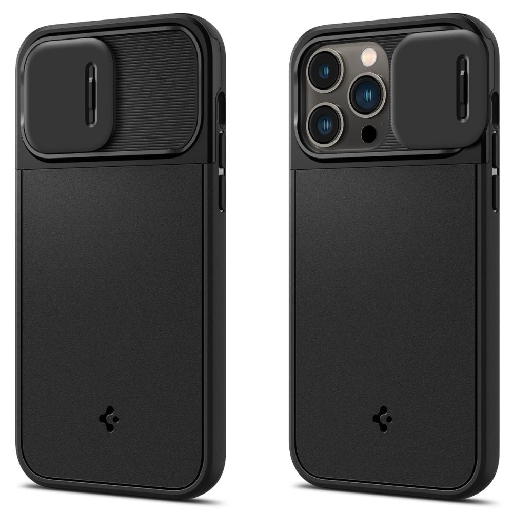 Spigen iPhone 14 Pro Max Optik Armor Mag Θήκη Σιλικόνης με Κάλυμμα για την Κάμερα και MagSafe - Black