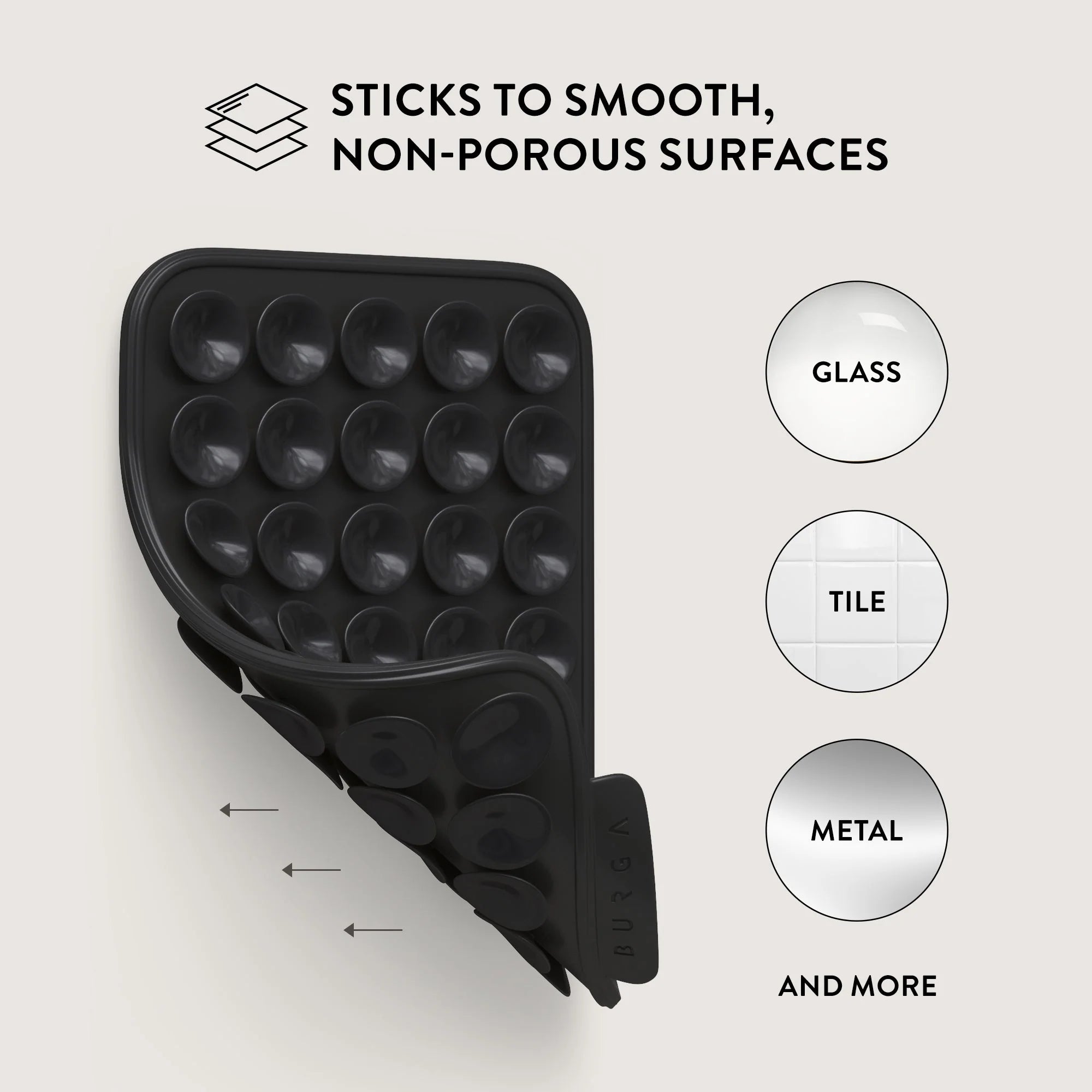 Burga StickPad Αξεσουάρ Στερέωσης Κινητού με Ενσωματωμένες Βεντούζες - Black