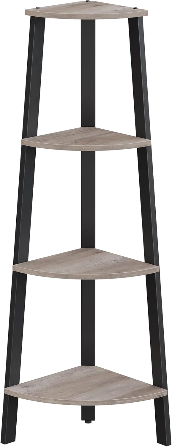 Vasagle Γωνιακή Ραφιέρα με 4 Ράφια - Greige / Black - LLS034M01