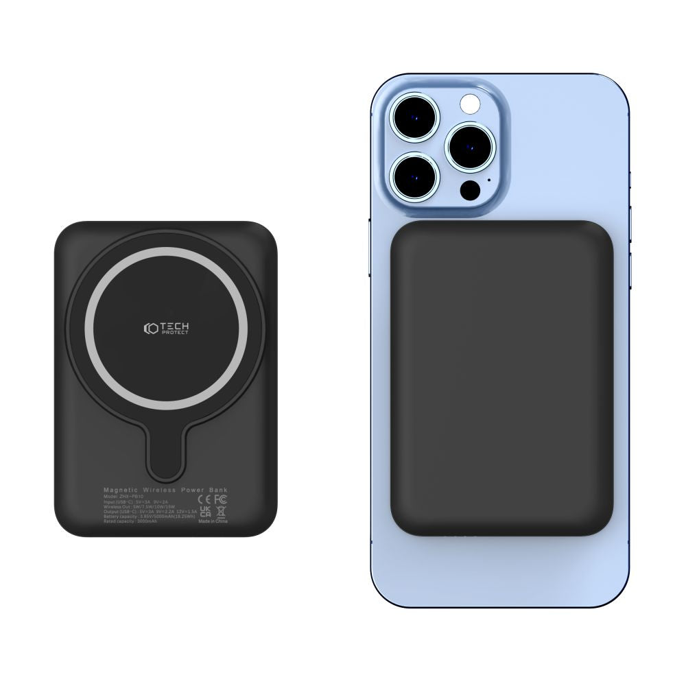Tech-Protect PB10 Lifemag MagSafe PowerBank Μαγνητικό PowerBank Κινητού 5000 mAh - Black