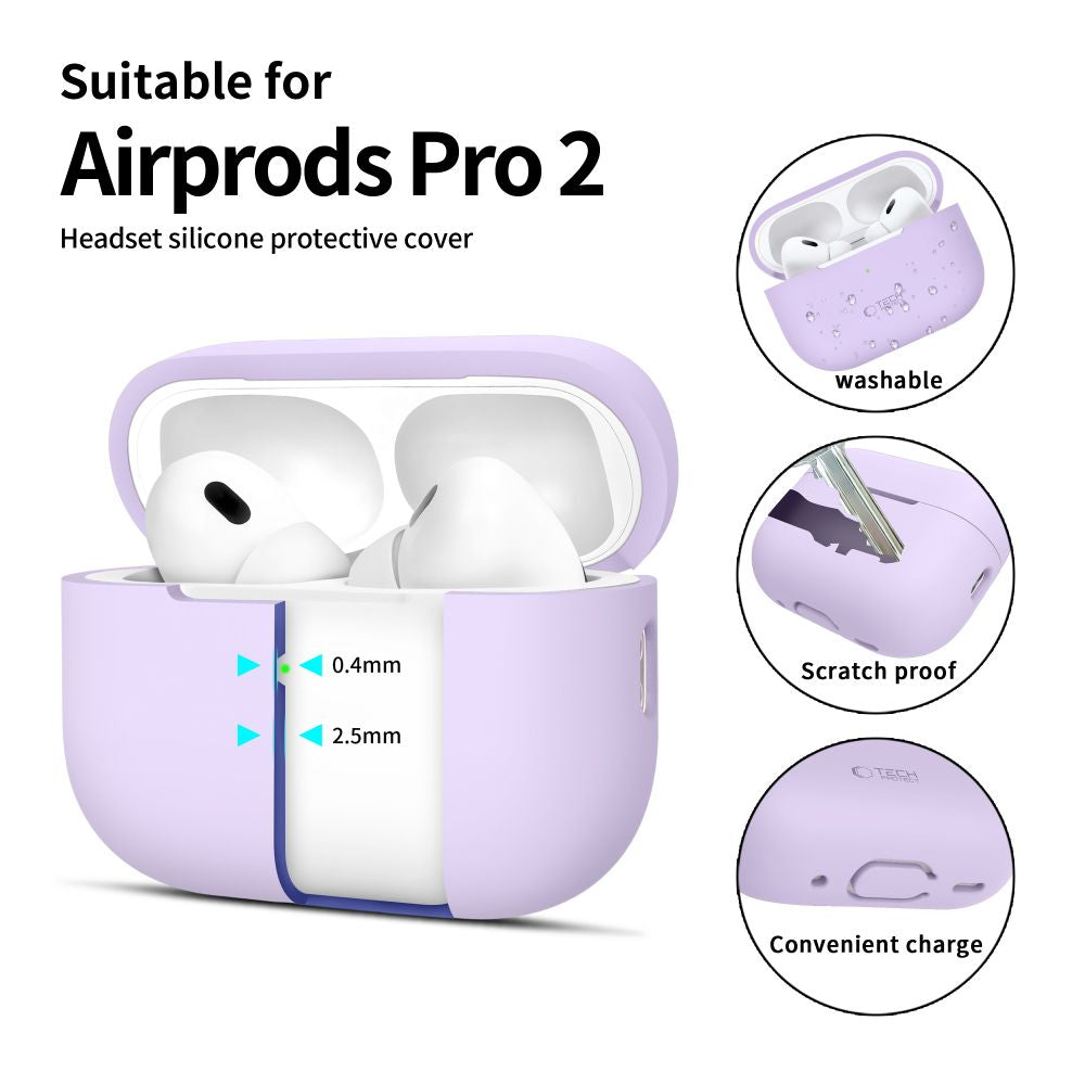 Tech-Protect AirPods Pro 1 / 2 Θήκη Σιλικόνης - Silicone - Lavender