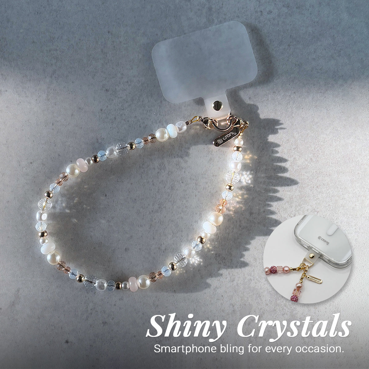 Crong Phone Charm - Λουράκι Κινητού για τον Καρπό - Shiny Crystals