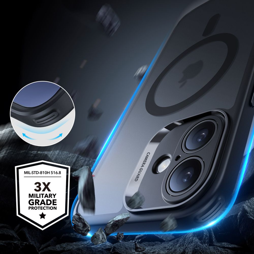 ESR iPhone 16 - Classic Pro Halolock - Σετ με 1 Αντιχαρακτικό Γυαλί Οθόνης και Θήκη MagSafe - Frosted Black