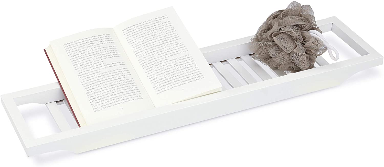 Relaxdays Ξύλινη Βάση από Μπαμπού για τη Μπανιέρα - White - 4052025209278