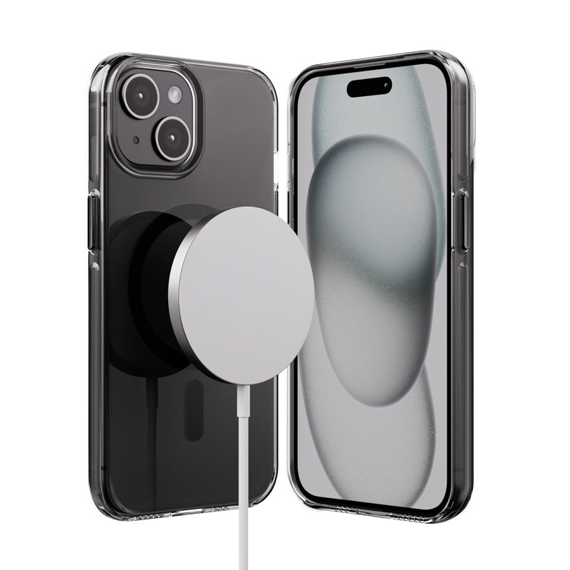 Crong iPhone 15 Clear Mag Pro - Σκληρή Θήκη με MagSafe - Black