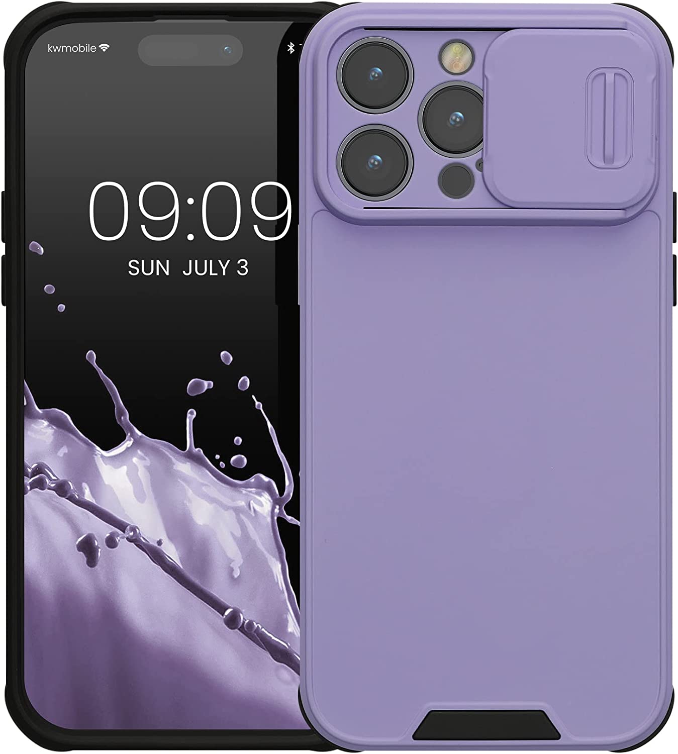 KW iPhone 14 Pro Max Hybrid Σκληρή Θήκη με Πλαίσιο Σιλικόνης TPU και Κάλυμμα για την Κάμερα - Purple - 60355.221