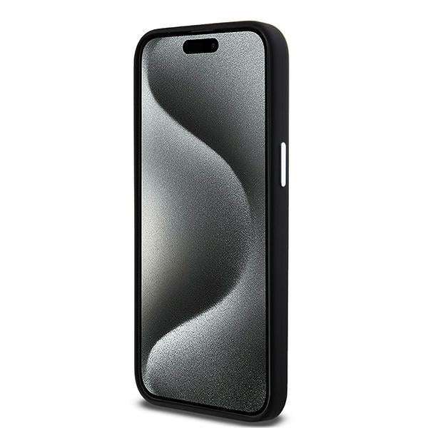 DKNY iPhone 15 Pro Max - Liquid Silicone Small Metal Logo - MagSafe Σκληρή Θήκη με Πλαίσιο Σιλικόνης - Black