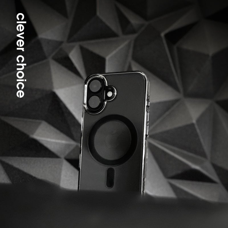 Crong iPhone 15 Pro Clear Mag Pro - Σκληρή Θήκη με MagSafe - Black