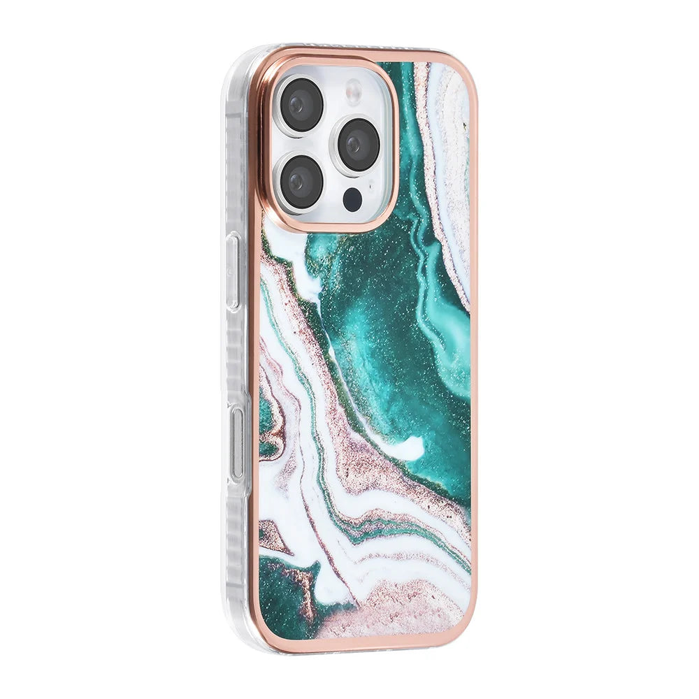 Tuniq iPhone 16 Pro Silicone Θήκη Σιλικόνης - Marble / Green
